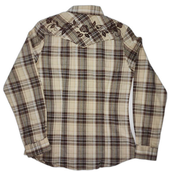 Roper Western Plaid Embroidered Button Down Shirt Size XS - Picture 2 of 8